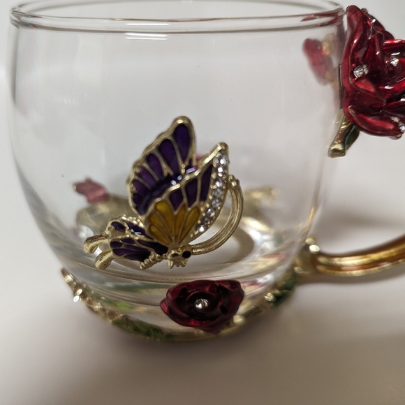 Arc of France Butterfly and Flower Vintage Glassware - Picture 6 of 7